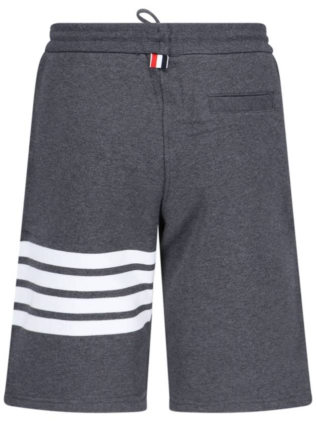 Cotton Loopback Knit Engineered 4-Bar Sweatshorts Dark Grey - THOM BROWNE - BALAAN 3