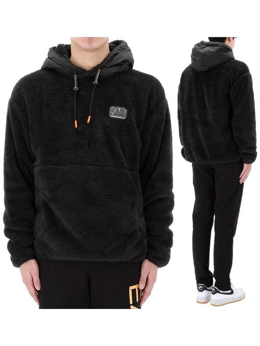 EA7 Logo Patch Polyester Hoodie Black - EMPORIO ARMANI - BALAAN 2