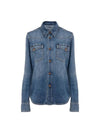 Women's Dempo Classic Denim Shirt Dusky Blue - CHLOE - BALAAN 1