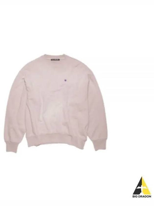 Face Logo Patch Crew Neck Sweatshirt Dusty Beige - ACNE STUDIOS - BALAAN 2