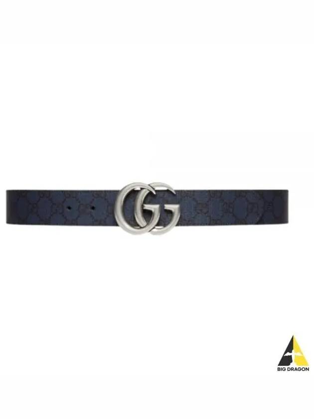 Marmont Double G Reversible Belt Dark Blue - GUCCI - BALAAN 2