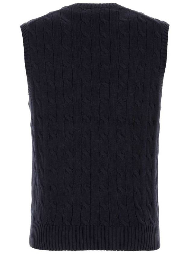 Pony Motif Cable Knit Vest Navy - POLO RALPH LAUREN - BALAAN 3