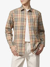 Check Cotton Long Sleeve Shirt Beige - BURBERRY - BALAAN 2