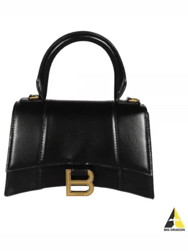 Hourglass XS Glossy Calfskin Tote Bag Black - BALENCIAGA - BALAAN 2