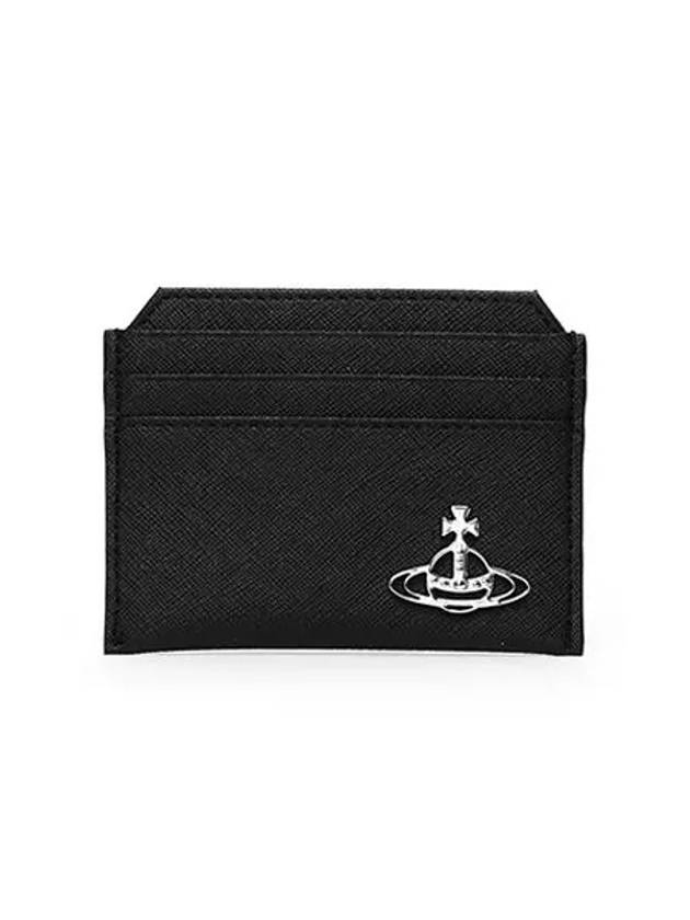 Logo Leather Credit Card Wallet Black - VIVIENNE WESTWOOD - BALAAN 6