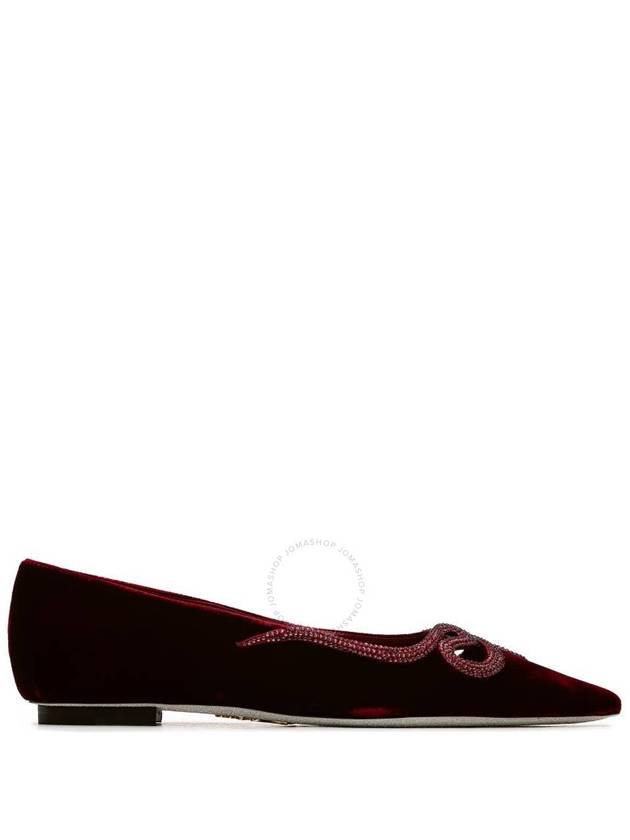 Rene Caovilla Rubino Velvet Morgana Embellished Ballet Flats, Brand Size 39 ( US Size 9 ) - RENE CAOVILLA - BALAAN 1