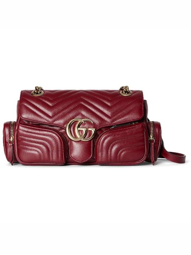 GG Marmont Small Multi-Pocket Leather Shoulder Bag Red - GUCCI - BALAAN 1