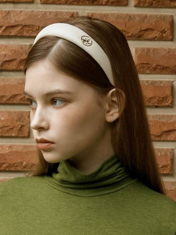 VOLUME LEATHER HAIRBAND BEIGE - ANOETIC - BALAAN 1