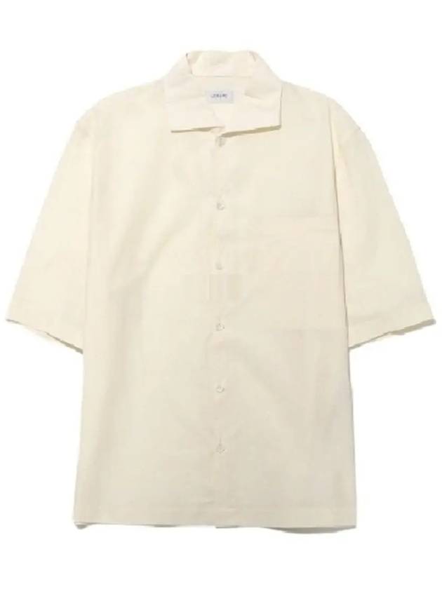 Camp Collar Cotton Short Sleeve Shirt Ecru - LEMAIRE - BALAAN 2