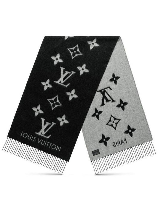 Reykjavik Monogram Cashmere Scarf Black - LOUIS VUITTON - BALAAN 1