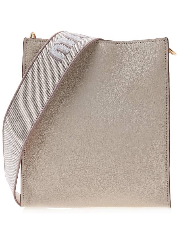 Madras Leather Shoulder Bag Raw White - MIU MIU - BALAAN 4