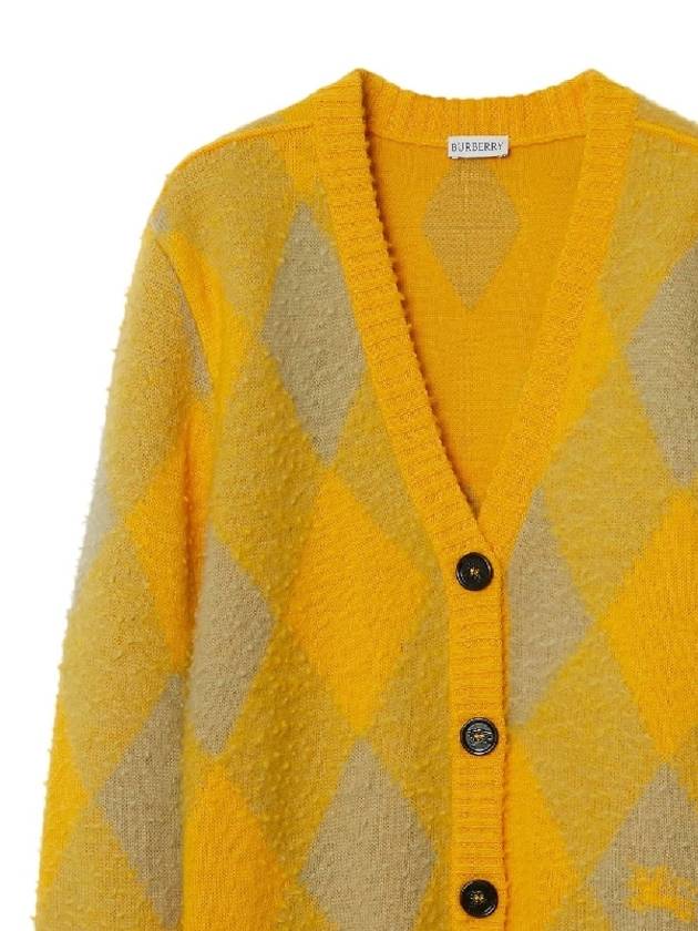 Argyle Wool Cardigan Yellow - BURBERRY - BALAAN 3