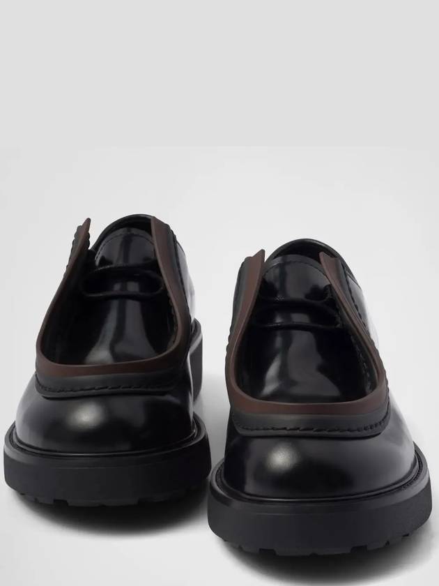 Diapason Opaque Brushed Leather Lace-Up Shoes Sienna - PRADA - BALAAN 6