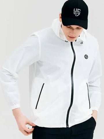 Golf Lightweight Hooded Zip-Up Jumper White - HENRY STUART - BALAAN 1