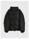 Medium-Length Re-Nylon Reversible Down Padded Jacket Black - PRADA - BALAAN 2