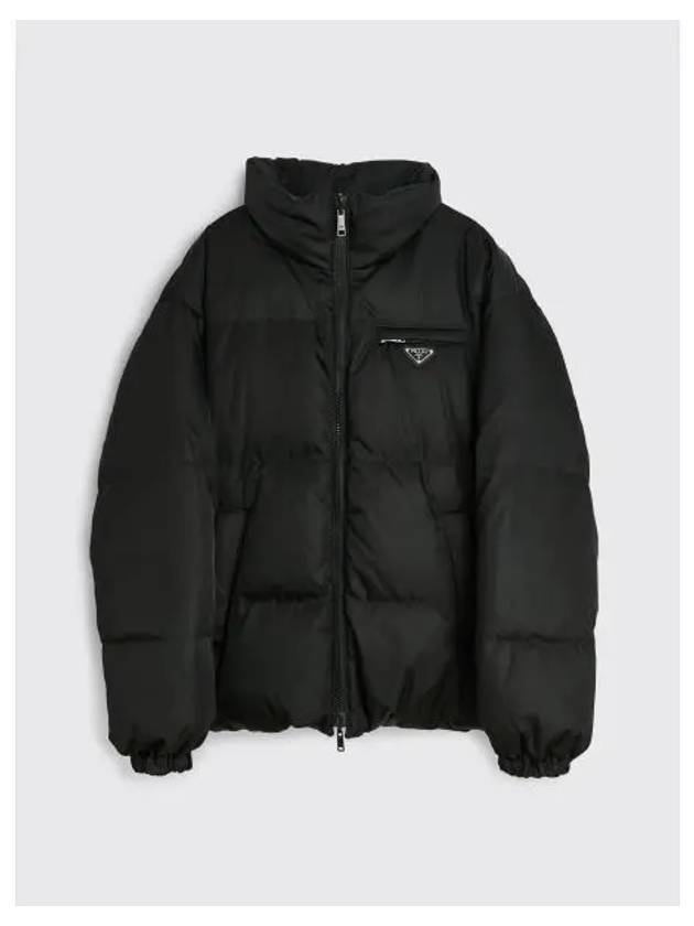 Medium-Length Re-Nylon Reversible Down Padded Jacket Black - PRADA - BALAAN 2