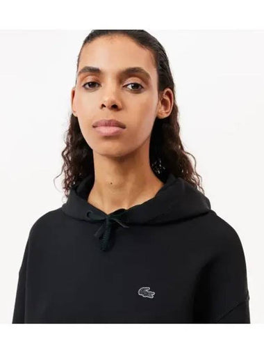 Women s Active Double Face Hooded Sweatshirt Black - LACOSTE - BALAAN 1