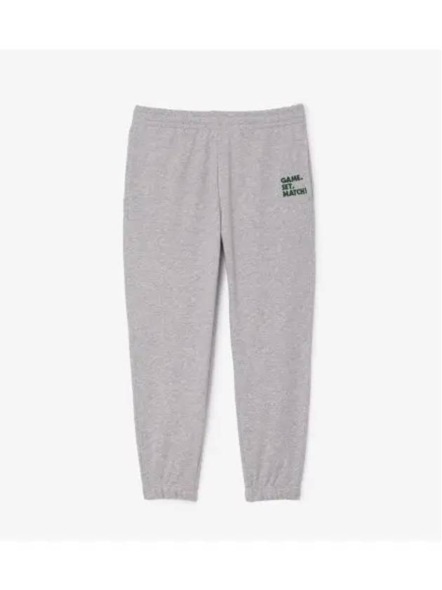 Men s DO YOU SPEACK Sweatpants Melange Gray - LACOSTE - BALAAN 1