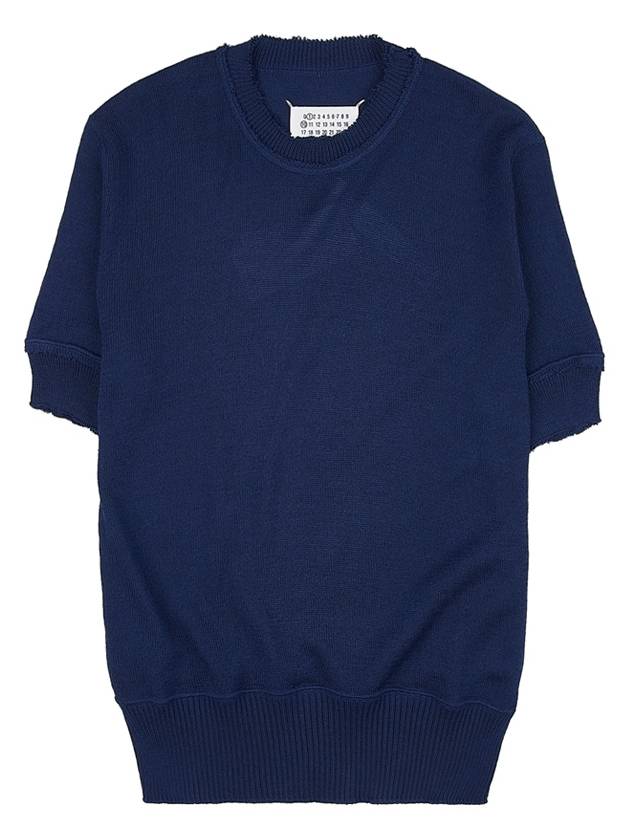 Signature Stitch Linen Knit Top Blue - MAISON MARGIELA - BALAAN 2