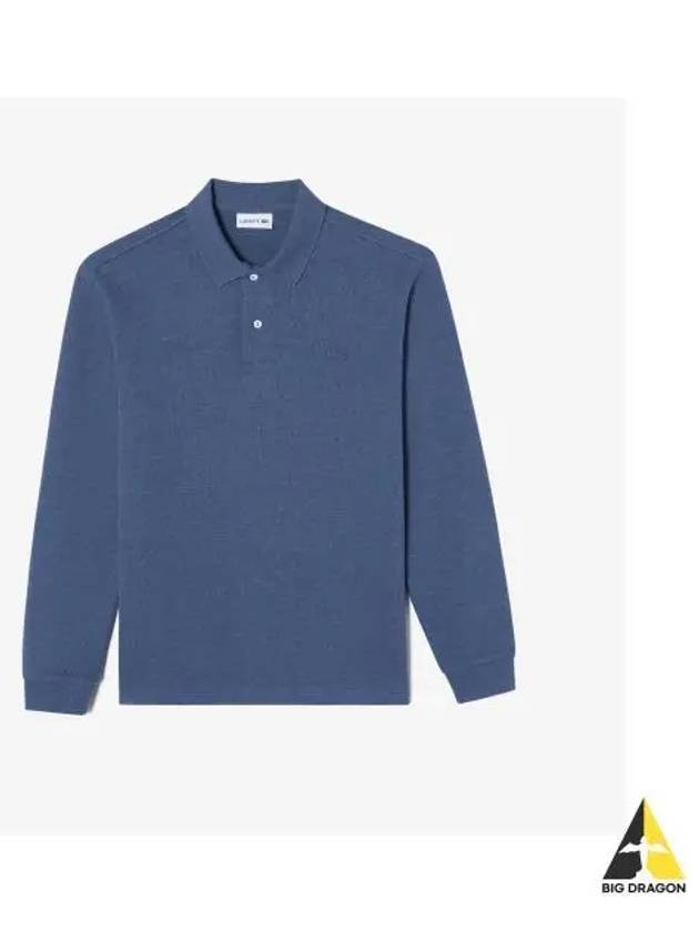 Men s Sweaterlike Long Sleeve Polo Dark Blue - LACOSTE - BALAAN 1