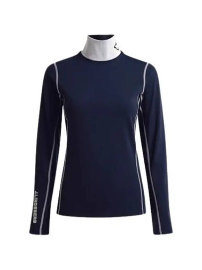 Powderhorn Mid Layer High Neck Long Sleeve T-Shirt Navy - J.LINDEBERG - BALAAN 2