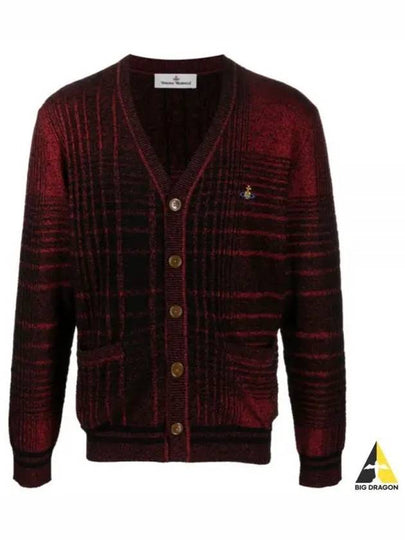 Logo Check Cardigan Red - VIVIENNE WESTWOOD - BALAAN 2