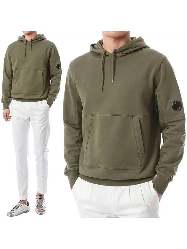 Men's Lens Wappen Fleece Hoodie Khaki - CP COMPANY - BALAAN 2