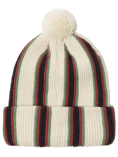 Striped Pom Beanie Ecru 1321079 Striped Pom Beanie Ecru - STUSSY - BALAAN 2