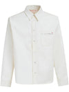 Embroidered Logo Button-up Long Sleeve Shirt White - MARNI - BALAAN 1