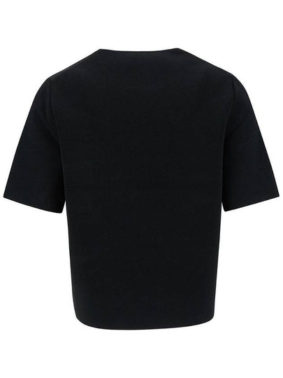 Black T-Shirt With U Neckline In Viscose Blend Woman - THEORY - BALAAN 2