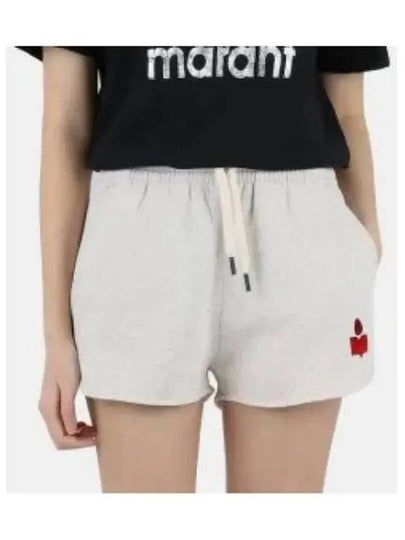 Mifa Logo Print Cotton Shorts Light Grey - ISABEL MARANT - BALAAN 2