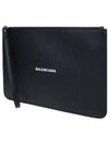 Logo Strap Cash Medium Clutch Bag Black - BALENCIAGA - BALAAN.