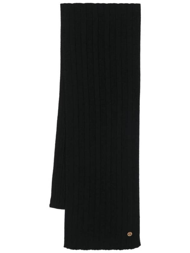 Medusa Ribbed Knit Muffler Black - VERSACE - BALAAN 1