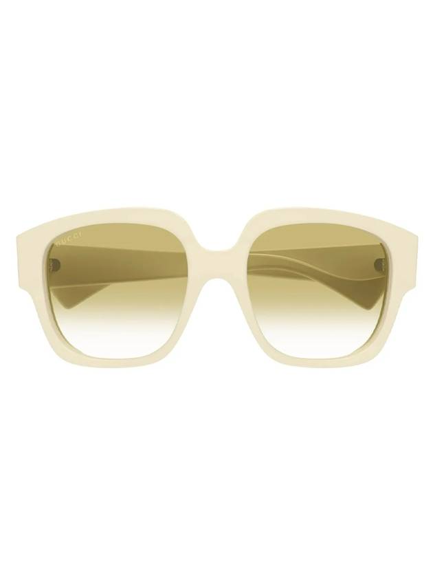 Eyewear Square Frame Sunglasses White Yellow - GUCCI - BALAAN 1