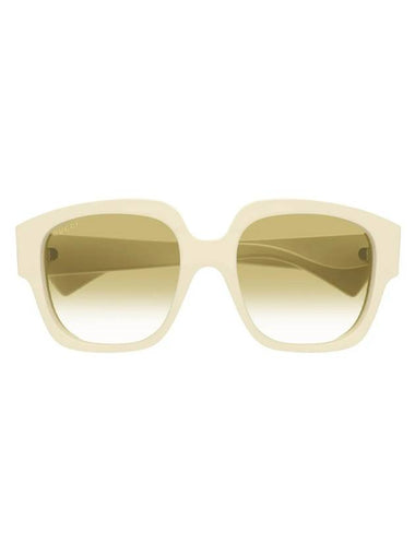 Eyewear Square Frame Sunglasses White Yellow - GUCCI - BALAAN 1