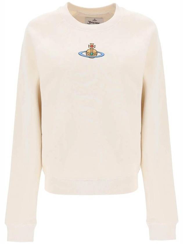 ORB Logo Crewneck Sweatshirt Beige - VIVIENNE WESTWOOD - BALAAN 1