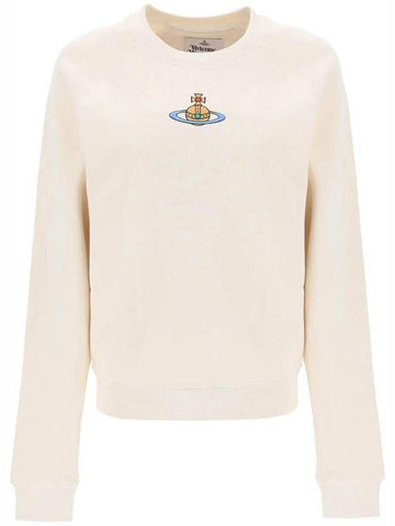 ORB Logo Crewneck Sweatshirt Beige - VIVIENNE WESTWOOD - BALAAN 1