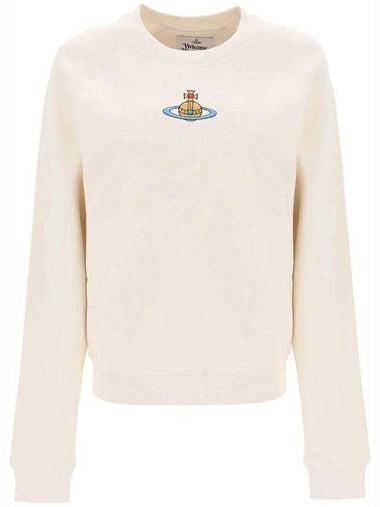 ORB Logo Crewneck Sweatshirt Beige - VIVIENNE WESTWOOD - BALAAN 1