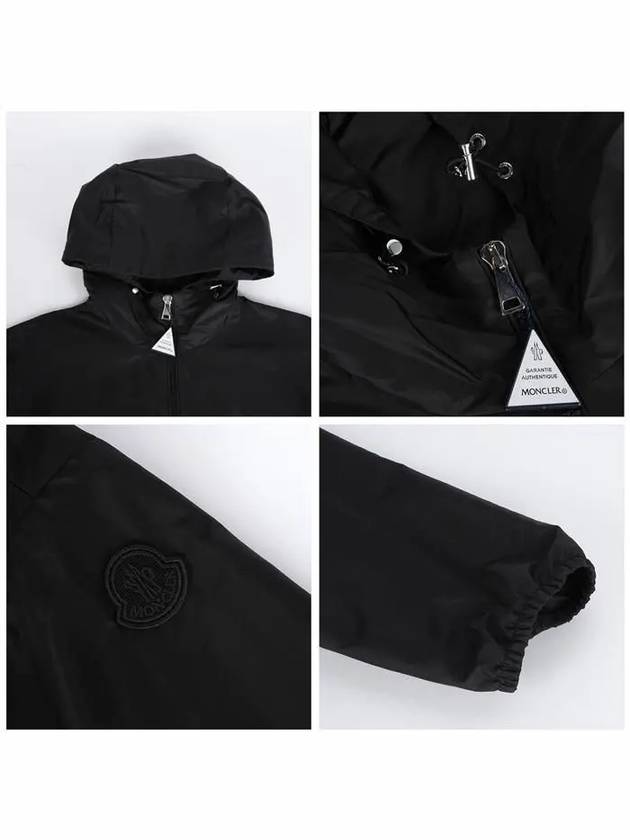 Logo Patch Hooded Windbreaker Black - MONCLER - BALAAN 6