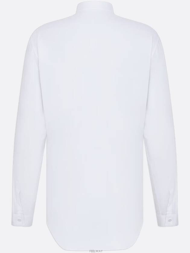 Signature Embroidered Long Sleeve Shirt White - DIOR - BALAAN 3