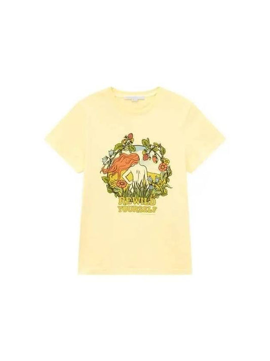 printed cotton t-shirt yellow - STELLA MCCARTNEY - BALAAN 1