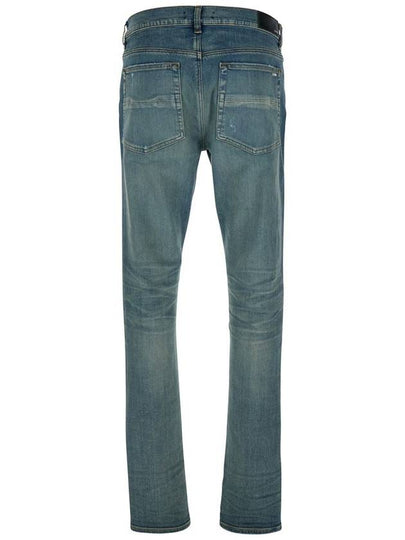 Blue 'Ma Quand' Jeans With Ripped Details On The Front And Logo Patch On The Rear In Denim Man - AMIRI - BALAAN 2