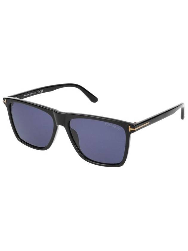 Eyewear Square Acetate Silver Rim Sunglasses Black Blue - TOM FORD - BALAAN 3