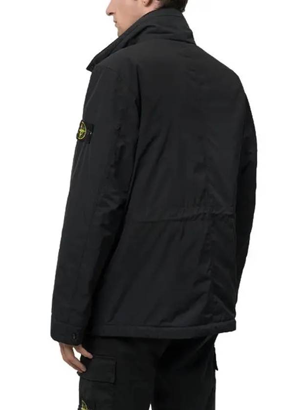 Polyester Micro Twill Zip Up Jacket Black - STONE ISLAND - BALAAN 8