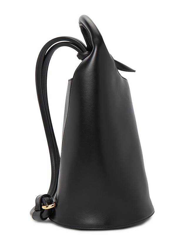 Le Petit Tourni Mini Knotted Leather Bucket Bag Black - JACQUEMUS - BALAAN 3