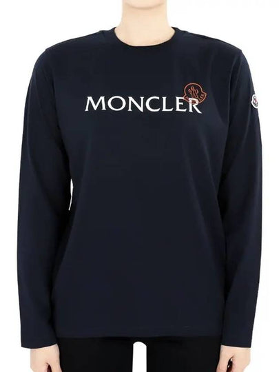 Kids lettering logo printing long sleeve navy 8D00004 89AFV 778 12 14A adult wearable - MONCLER - BALAAN 2