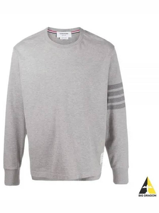 4 Bar Armband Tonal Long Sleeve T-Shirt Grey - THOM BROWNE - BALAAN 2