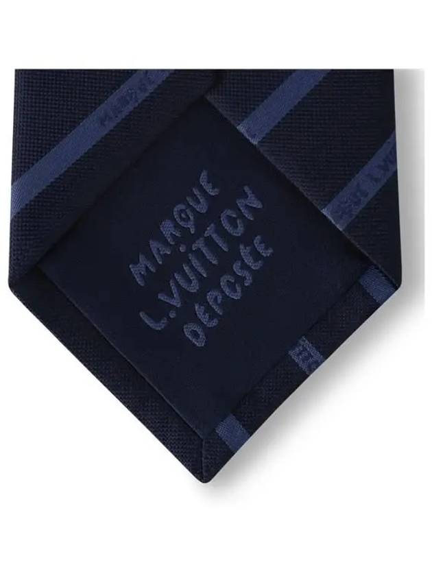 Marque L.Vuitton Deposée Stripes Tie Navy - LOUIS VUITTON - BALAAN 5