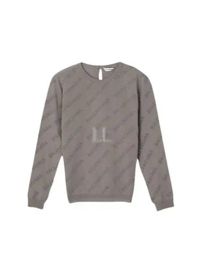 Allover Logo Pattern Knit Top Dark Beige - BALENCIAGA - BALAAN 2