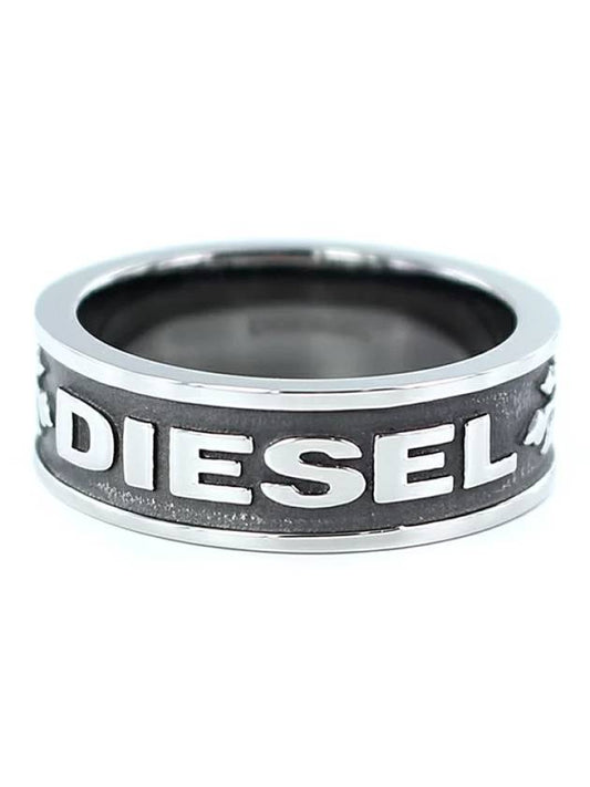 Engraved Logo Ring Silver - DIESEL - BALAAN 1